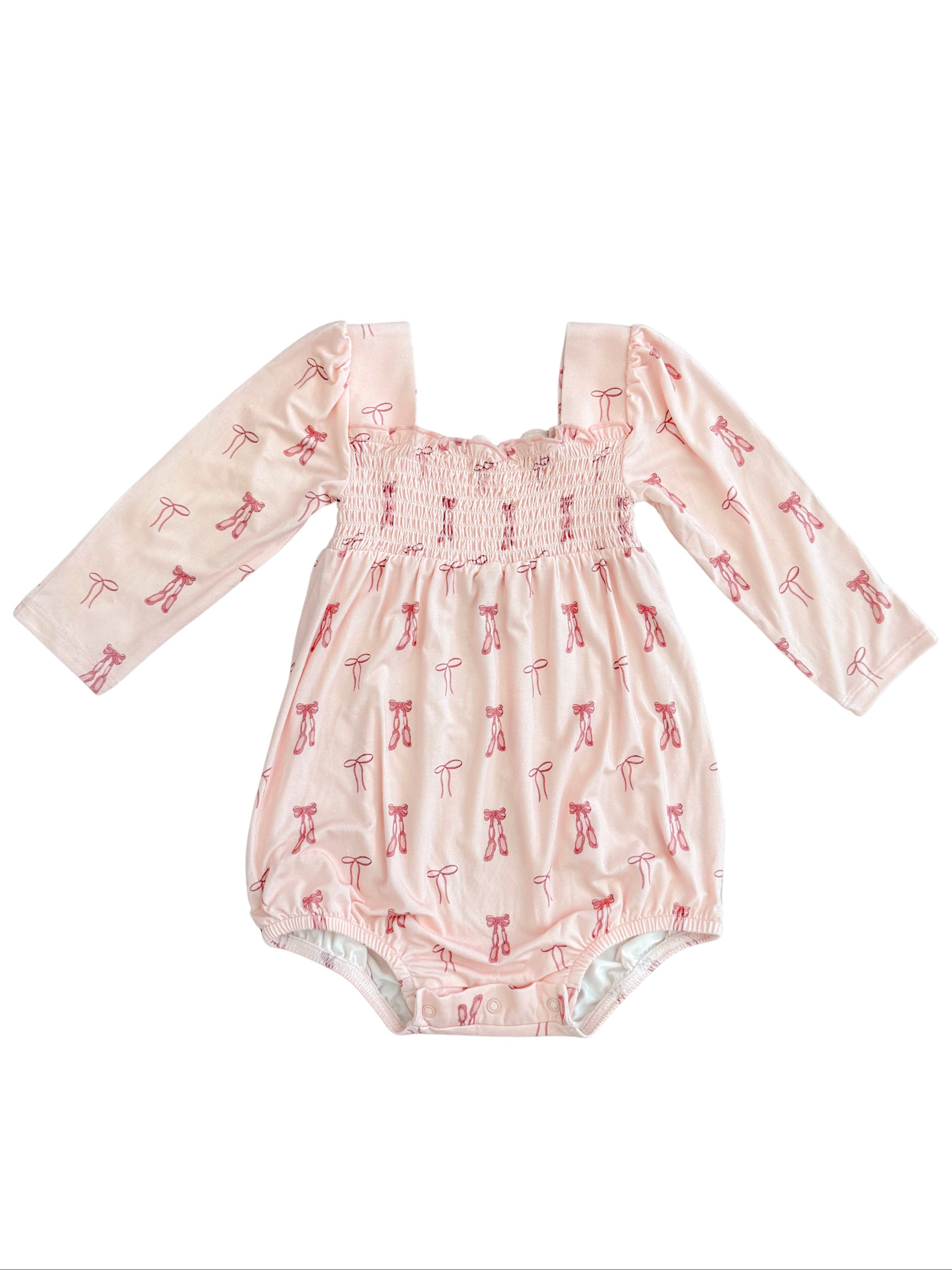 Ballet Blush Smocked Bubble Romper