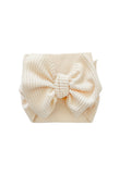 Ribbed Headwrap Bow-  Light Ivory