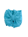 Distressed Headwrap Bow- Pacific Blue