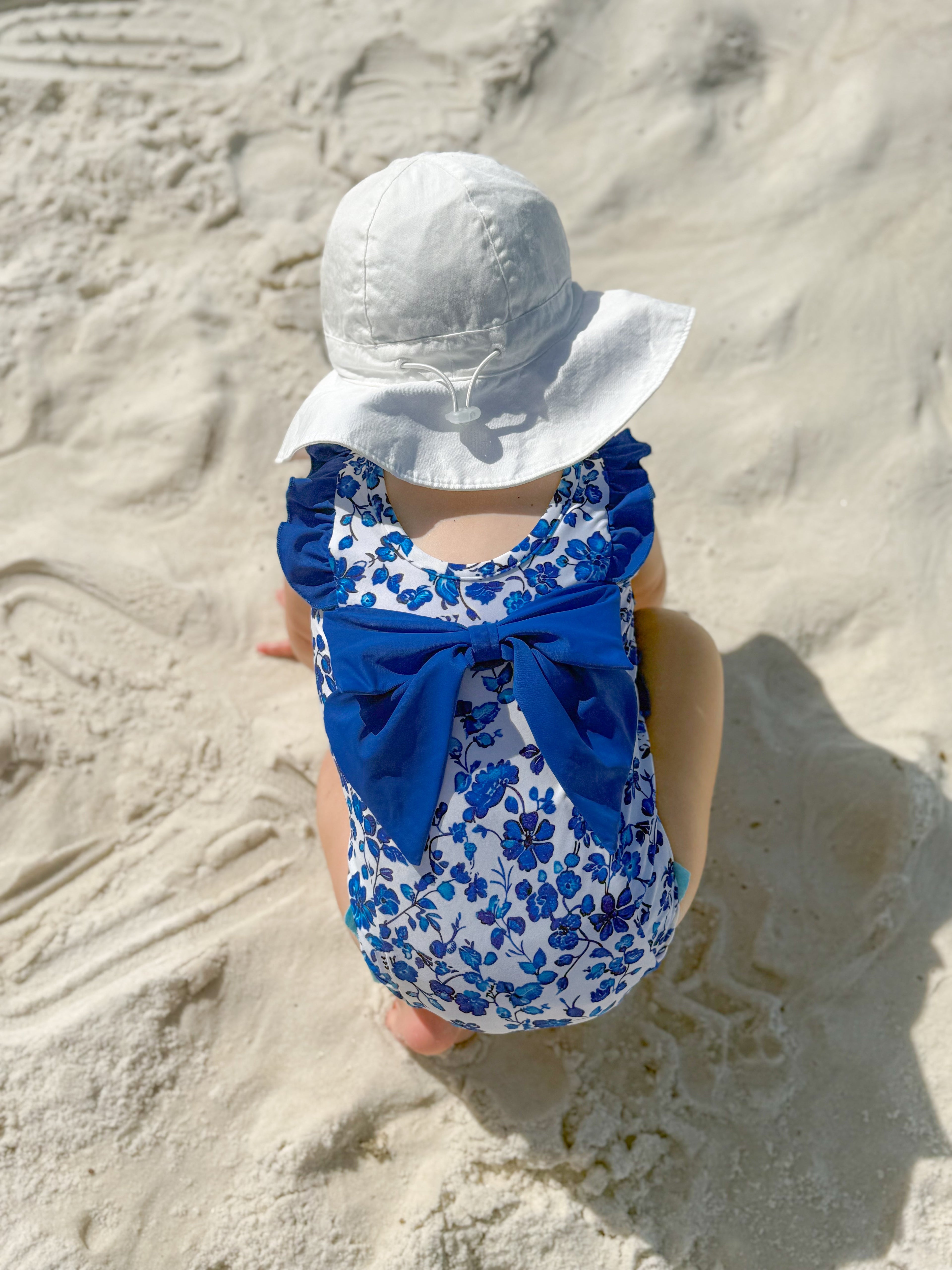 Dainty Blue One Piece Swimsuit
