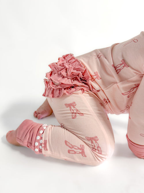 Ballet Blush Bamboo Convertible Zip Romper