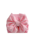Ribbed Headwrap Bow- Pastel Pink
